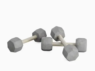 Concrete Dumbbell 03 3D model