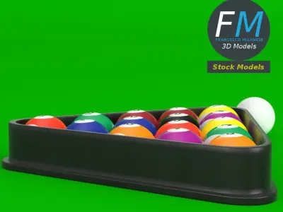 Pool billiard balls 3D model