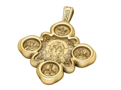 3D Gold Pendant  3D Printable Model 3D print model