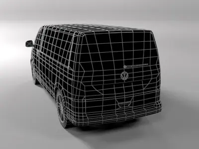 VOLKSWAGEN VW TRANSPORTER T6 LOWPOLY Low-poly 3D model