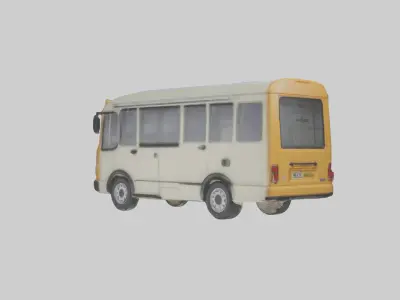 Mini Bus Model 1 Low-poly 3D model