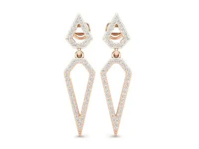 AV 465 Round White Diamond Ladies Dangling Drop Earrings 3D print model