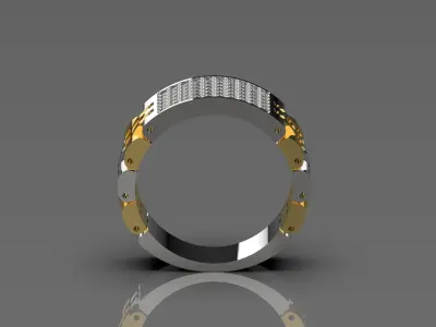 Luxury man Rolex design diamond ring model ror0009 3D print model