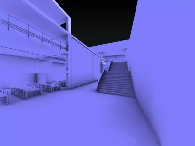 JIANZMX building with stairs at night Free 3D model