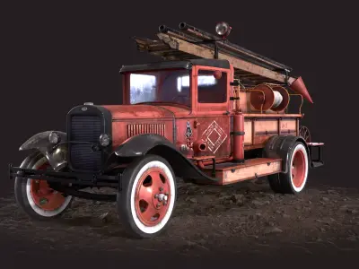 Old Fire Truck 3D model
