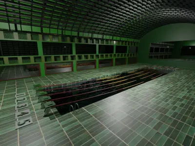 Swim Stadion-Stadium pool-Arena pool Low-poly 3D model