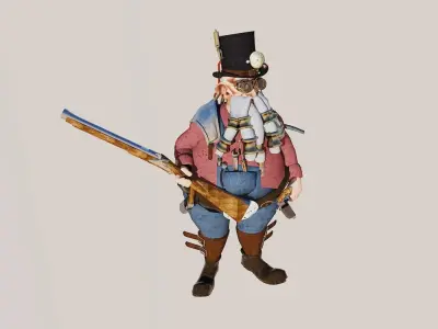 Fantasy Steampunk Dwarf Jobingson 3D model