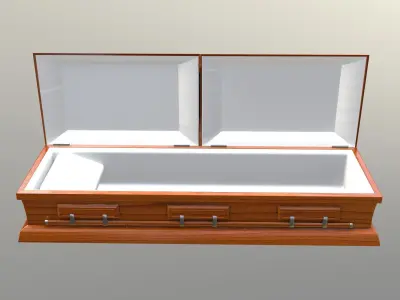 Casket Cherry Wood - Unity - HDRP - UE4 Low-poly 3D model