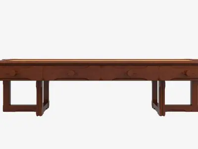 classic table Low-poly 3D model
