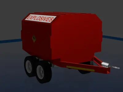 Trailer Explosives Low-poly 3D model