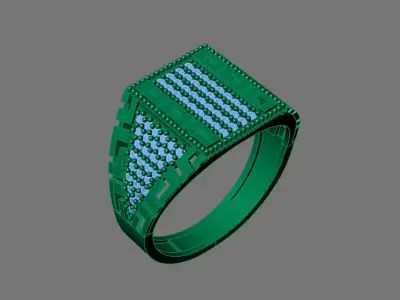 Gents Rings Diamond Men Ring STL 3DM 3D ready print model 3D print model