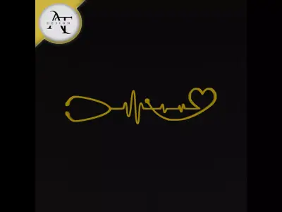 Heartbeat Symbol - 2D Art Free 3D print model buy