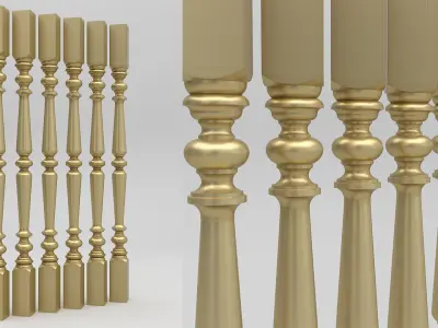 Carved Baluster 3D model