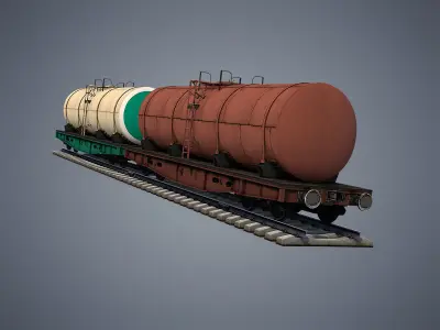 Tank wagon Low-poly 3D model