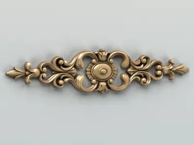 Carved decor horizontal 006 3D model
