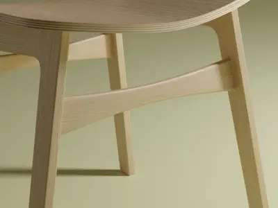 Modern Wooden Seamless Chair -  Designer Chair 001 3D model