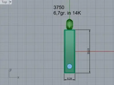 Rectangular Pendant 3750 3D print model