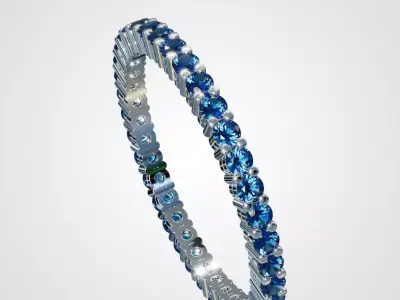 Blue Diamond Eternity Ring 3D Model 3D print model