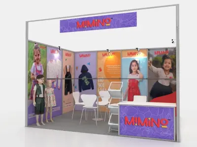 Octanorm stall Design one side open  3X3 Low-poly 3D model