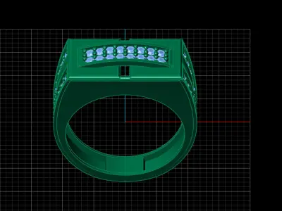 Print Ready STL 3DM  Gents Rings Diamond Men Ring  3D print model 69