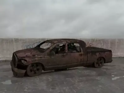 destroyed car 008 am165 3D model