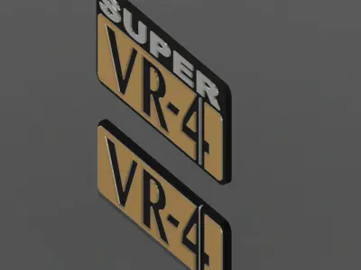 Mitsubishi Galant  Super VR4 Badge 3D print model