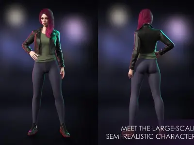 Streetwear Girl 3-15 - Street Wear Girls Pack Game-Ready Low-poly 3D model