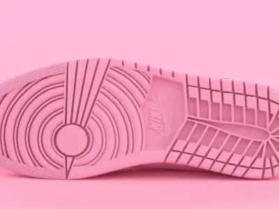 Air Jordan 1 Low Method of Make Perfect Pink Metallic Gold Low-poly 3D model