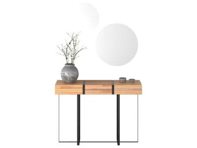Entry Table D - Vase and Mirrors Low-poly 3D model