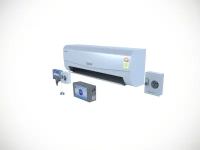 Wall Mount Split Air Conditioner Indoor Unit Low-poly 3D model