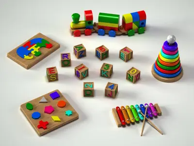 Alphabet Cubes Toy 3D model