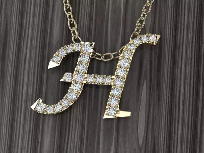 Jewelry Alphabet Pendant H 3D print model