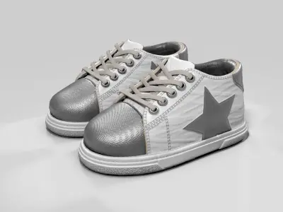 Children Snickers Shoes PBR Low-poly 3D model