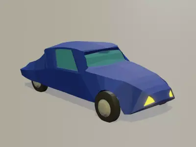 low poly car in polygons Low-poly 3D model purchase