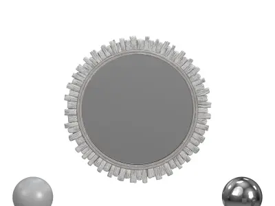 Wood Rounded Mirror 3D model
