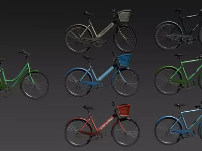 Bike Rack with Bike models 3D model