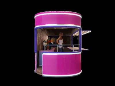 Trailer coffee shop 3D model by VardanVH