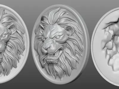 Lion Pendant 1 3D print model 3D print model