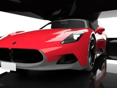 meserati mc20 royal glossy red edition Low-poly 3D model