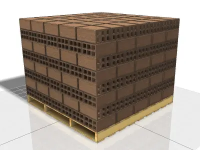 Wood Pallet Bricks Free 3D model