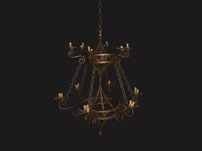 Game ready - Chandelier Low-poly 3D model