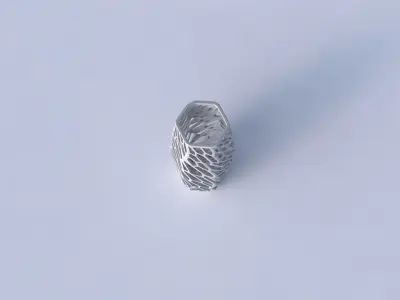 Vase hexagon with faceted and twisted organic lattice 3D print model