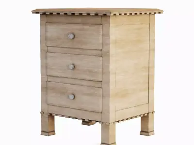 Old Wooden Dresser 03 Low-poly 3D model