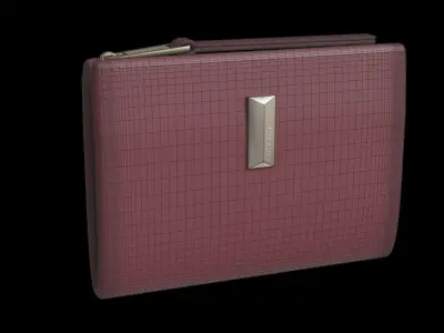 Red Brown Leather Wallet 3D model