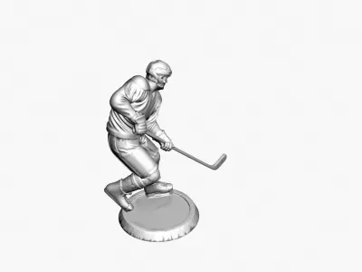 Realistic Ice Hockey Player 3D Model Athletic Sculpture 3D model