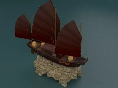chinese junk ship 3D model
