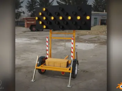 Traffic Arrow Signboard 3D model