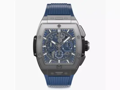Hublot Spirit Of Big Bang Titanium Ceramic 42mm Blue Watch 3D model