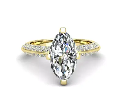 Engagement ring Stella marquise 3D print model