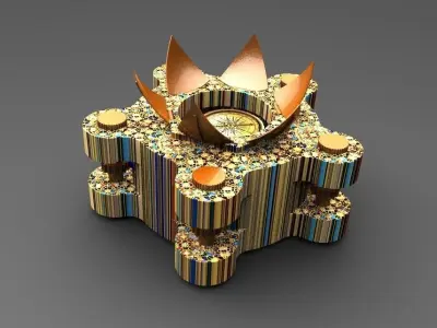 steampunk-compass-puzzle-box 2 futuristic crystal ball Free 3D model